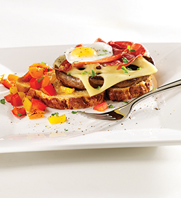 Portabello Mushroom with Leerdammer and Prosciutto Crisp